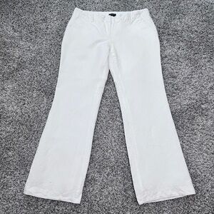 White linen wide leg pants